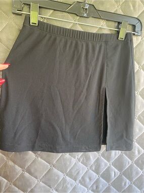 White Fox Boutique Black "Suits You" Side Slit Micro Mini Skirt xs